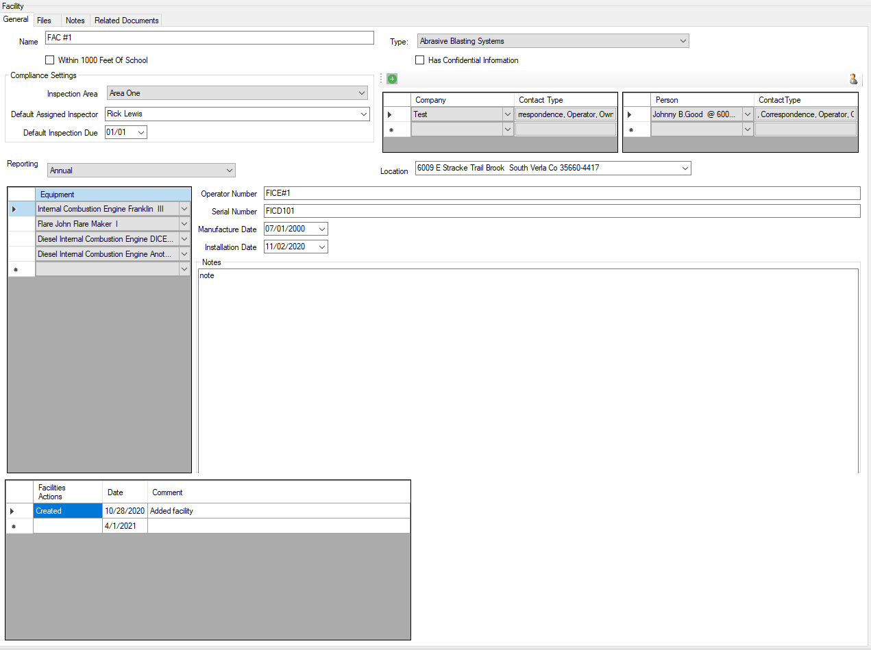 Facility editor